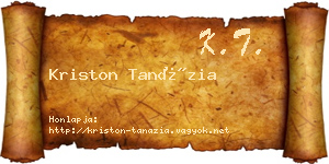 Kriston Tanázia névjegykártya